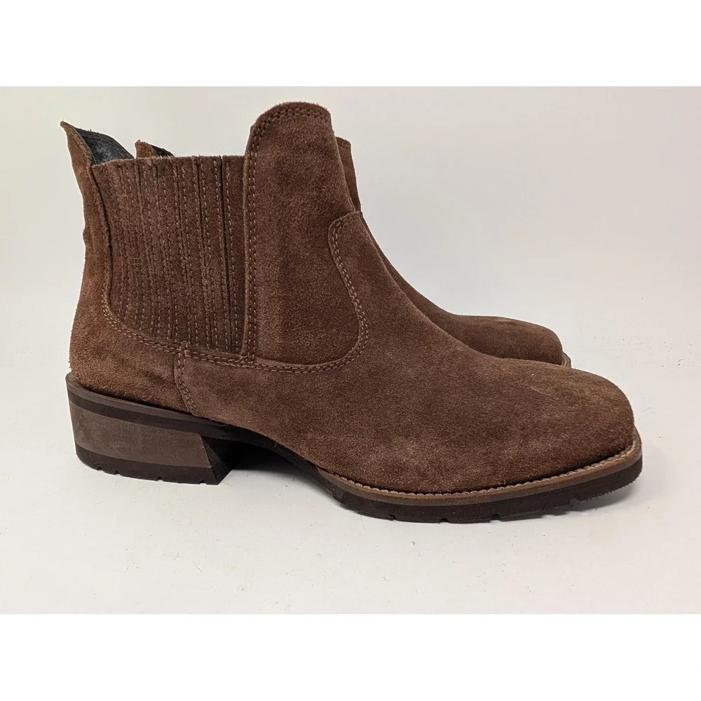 Roper Boots Mens Size 9.5 D Brown Suede Chelsea Ankle Square Toe Western